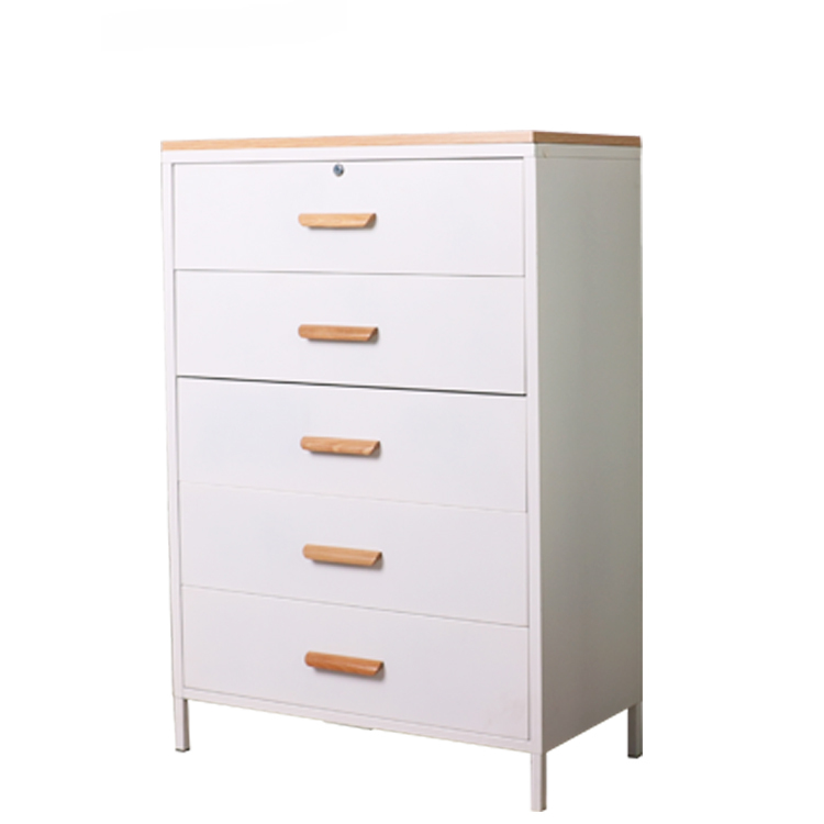 white drawer unit 5 drawer Storage office drawer chest cabinet with legs