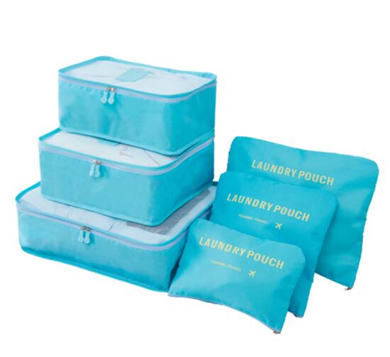 6 Pcs/Set Nylon Material and Clothing Organizer Bag Travel Packing Cubes