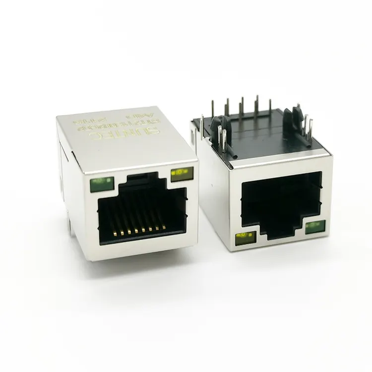 Single port 100 Base-T With light and shield Integrated filter Network connector 100 MB Ethernet Connector