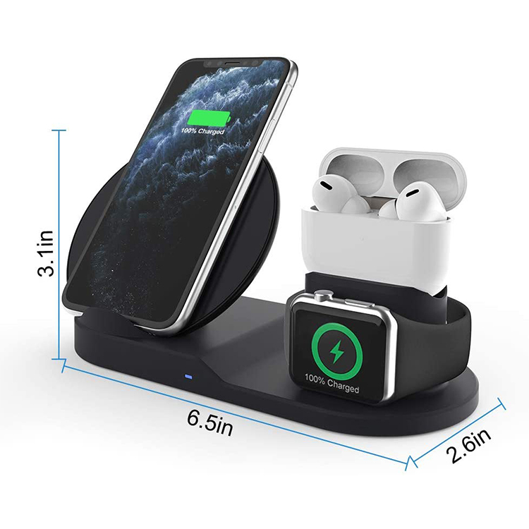 2021 3 в 1 беспроводная зарядная подставка для iPhone 12 Airpods Pro iwatch 10 Вт Qi быстрое зарядное устройство док-станция