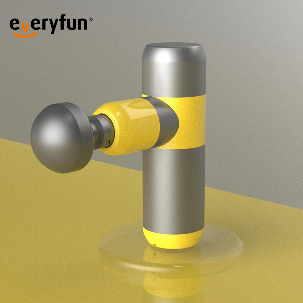 Everyfun New Design Custom Logo Muscle Relax Body Yellow Mini Massage Gun For Fitness