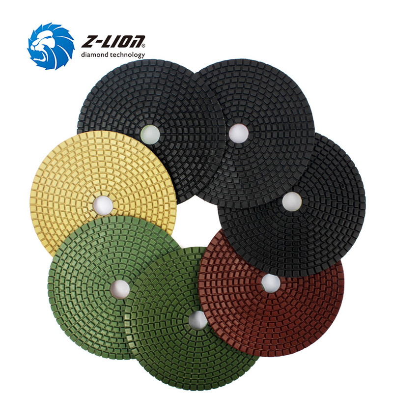 Z-LION Diamond Tool Factory Supply Good Quality Wet Use 4 Inch Thickness 3.5mm Diamond Wet Granite Polishing Pads