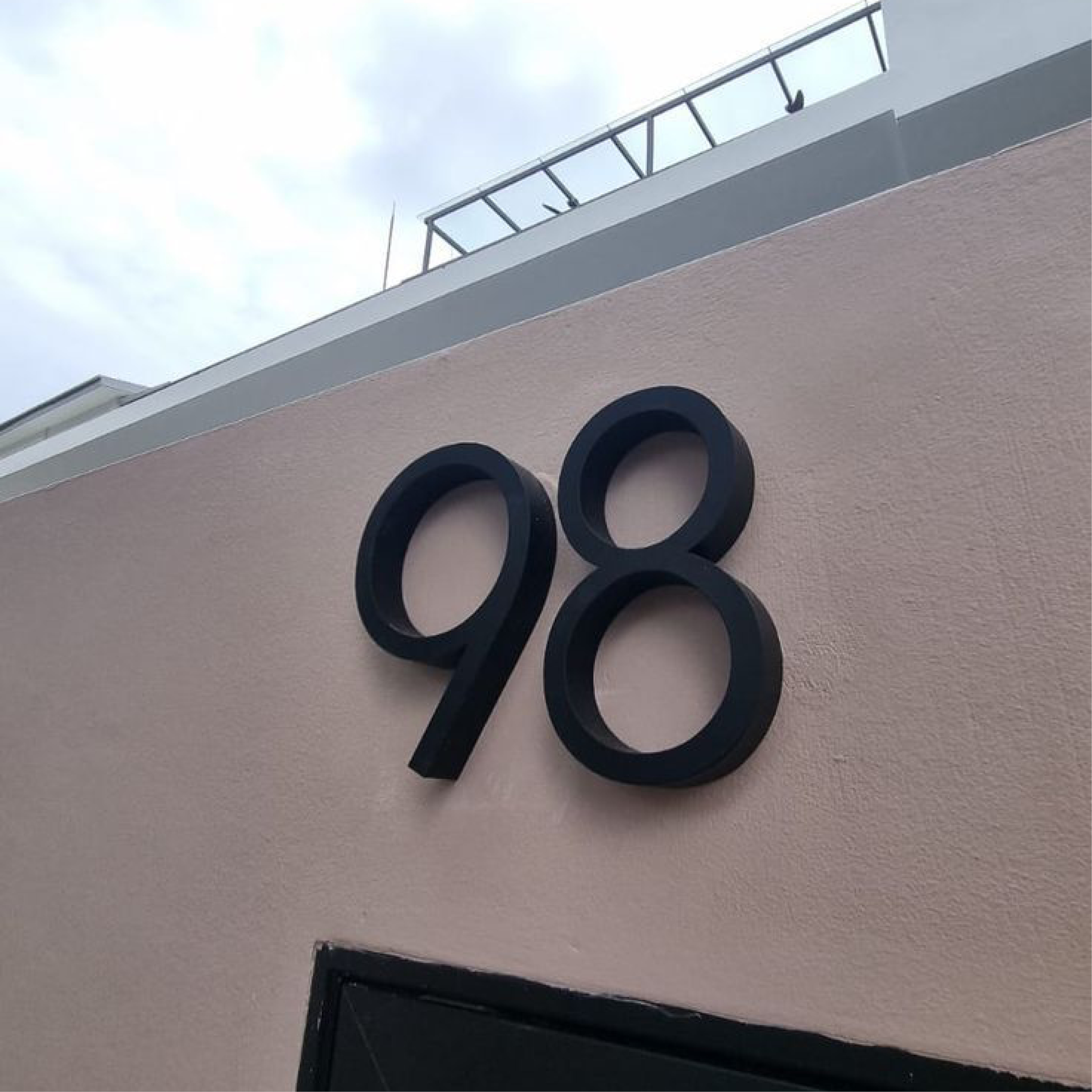 Modern House number Property Sign Name and Number Street Wall Plaque steel door plate