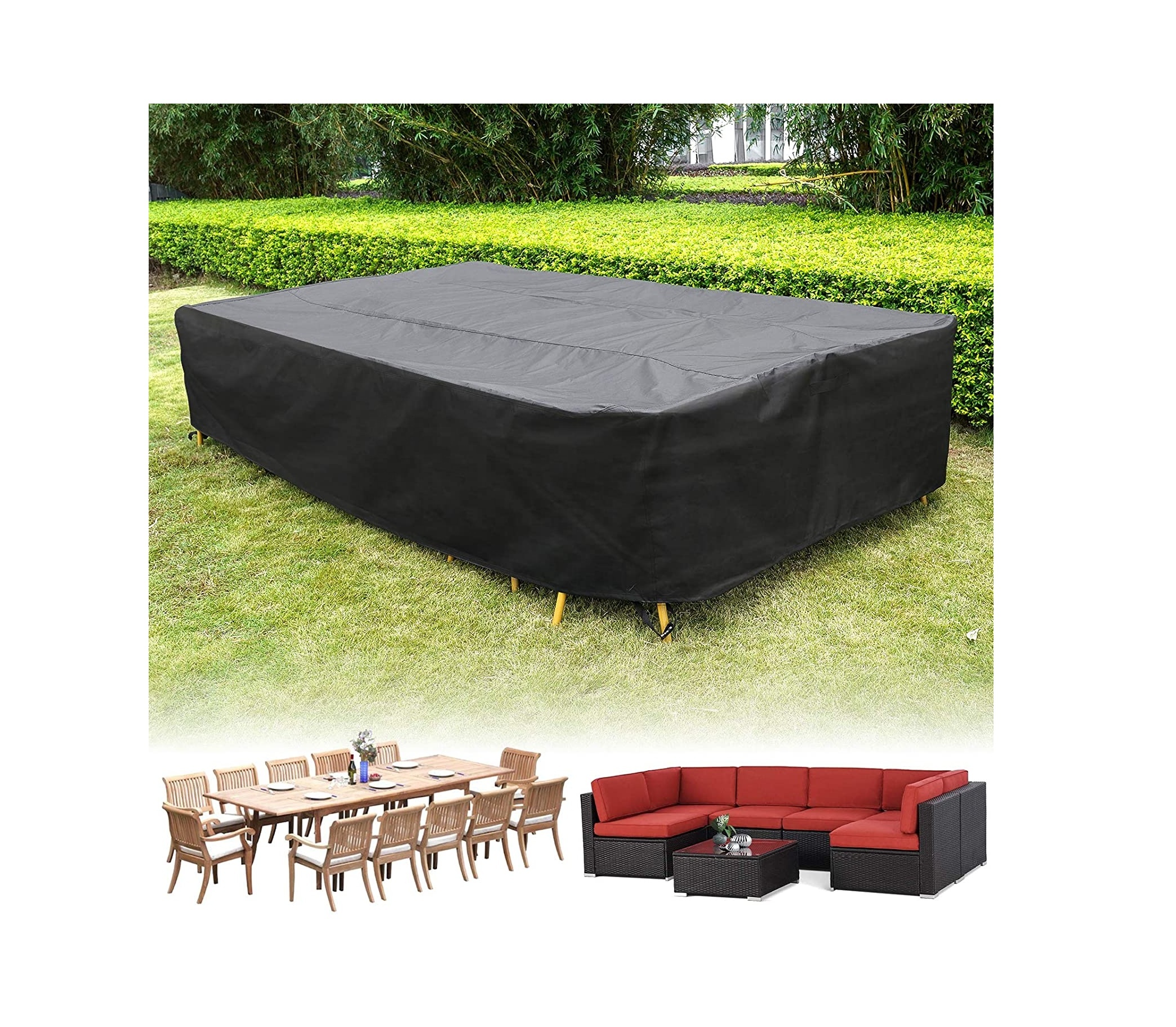 Outdoor Rectangular table cover size M Waterproof Cover Heavy-duty Durable Oxford Fabric rectangular patio set dining set cover