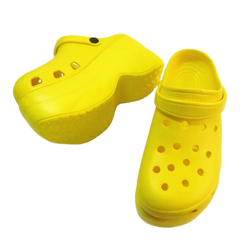 Yellow Platform Sandals 10CM Wedge Heel Colg High Heel Women Gardener Shoes