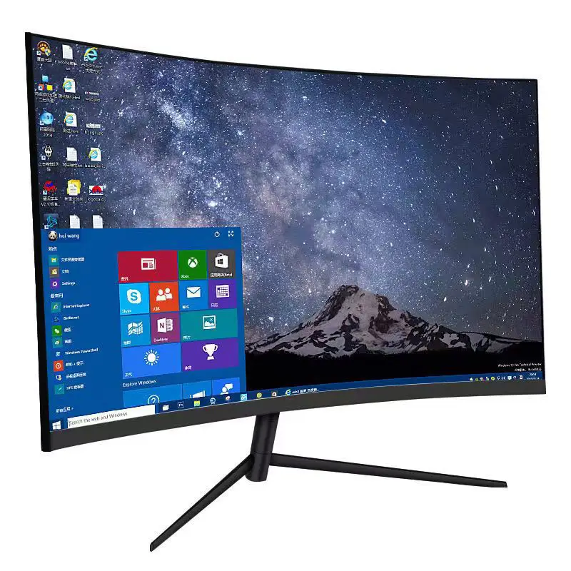 moniteur 27" curved light Original Factory Wholesale 1920*1080 gaming pc monitor 23.8" 27 inch gaming monitor 144hz