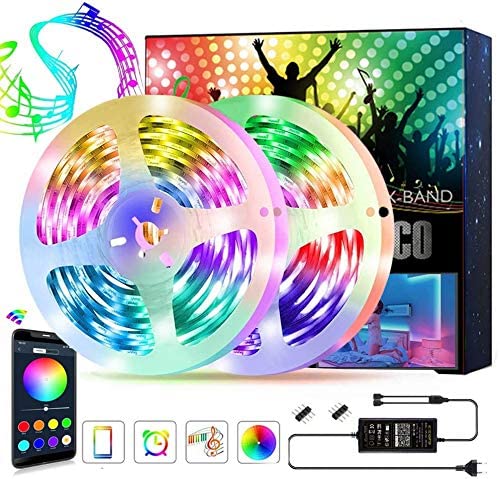 Светодиодная лента 2835 5050 SMD RGB лента 5 м 10 м DC12V гибкий RGB Led полоса лента диод Bluetooth контроллер адаптер