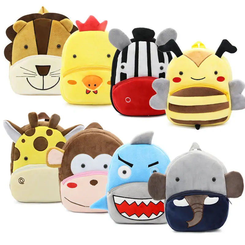 New Trend Wholesale Cute Cartoon school bag animal plush backpack children kids backpack Mochilas
