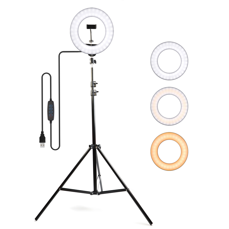 Низкая цена 10 дюймов селфи ringlight с 1.6m2.1m прямая трансляция штатив-Трипод стойка лучшее световое кольцо для визажиста Фотография продукта