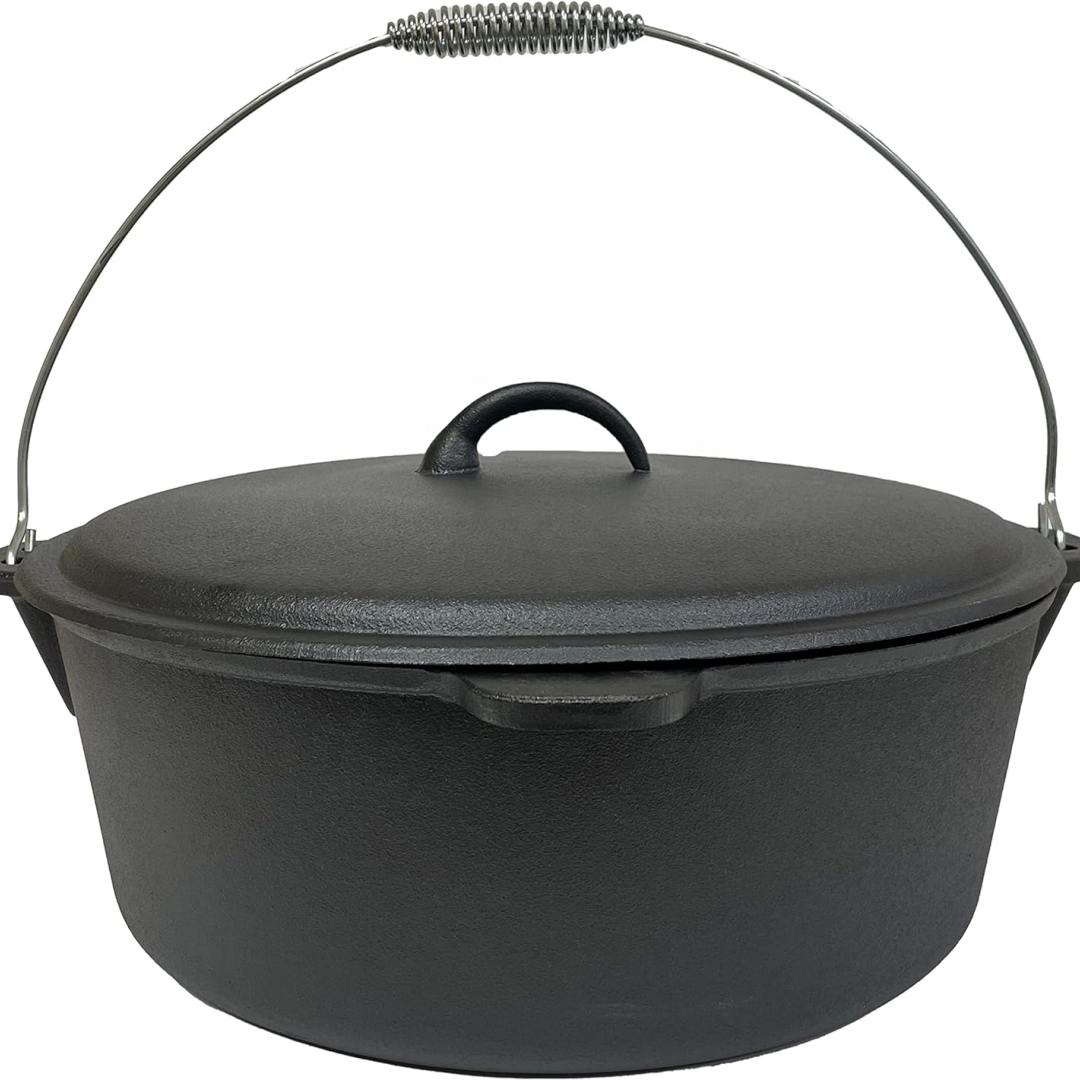China Reliable Factory Free Sample Camping Non Stick Cast Iron Hot Selling Dutch Oven Cookware Set for Outdoor Cooking