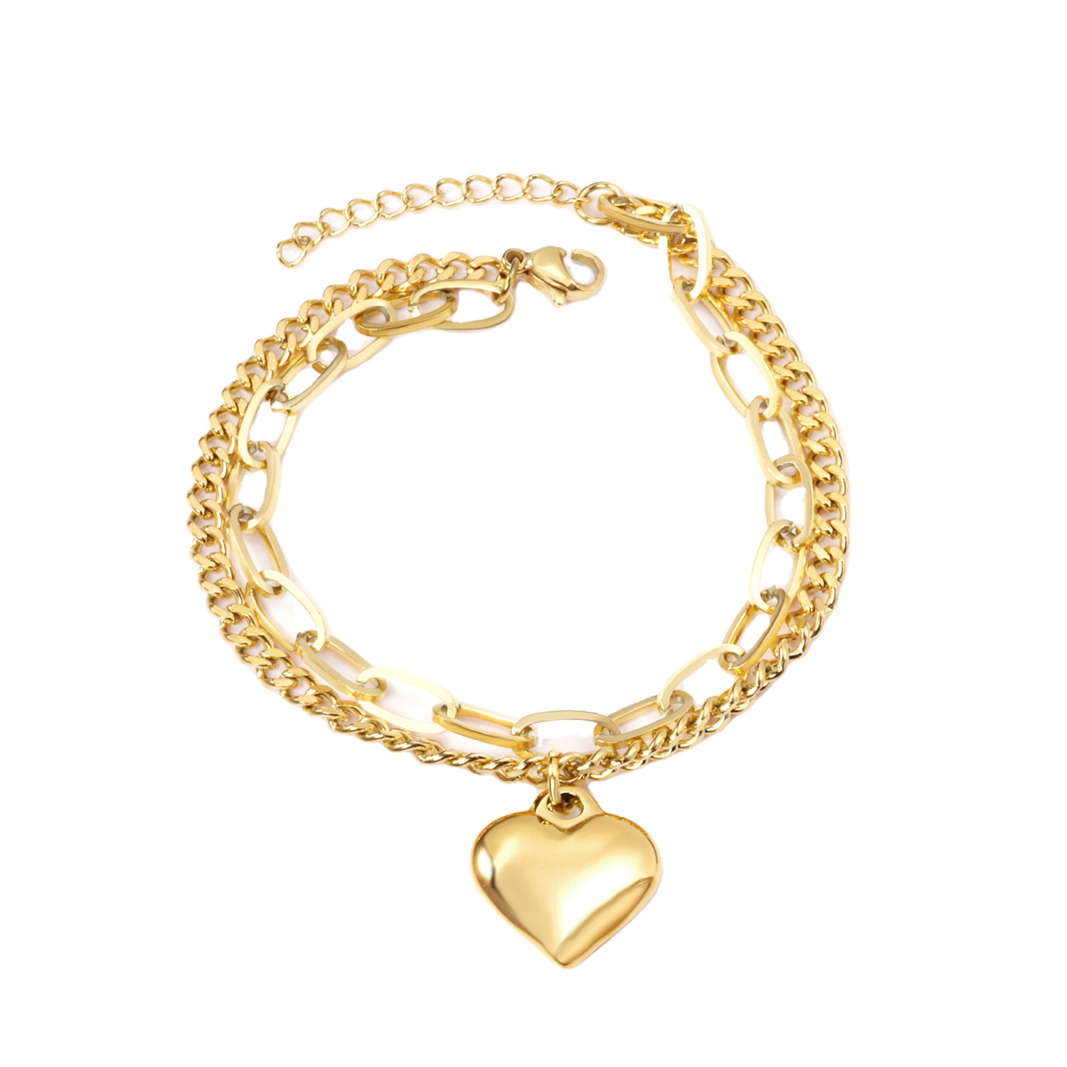 Factory Price Multiple Link Gold Chain Personalized Charm Bracelet Stainless Steel Women Jewelry