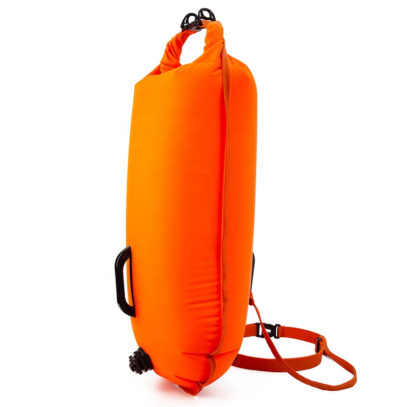 Hot Sales PVC Nylon Waterproof Bag Inflatable Floating Open Water Swim Buoy Dry Bag