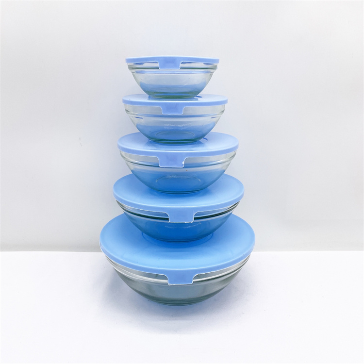 Factory direct price 5-piece glass bowl set salad bowl Glass bowl set
