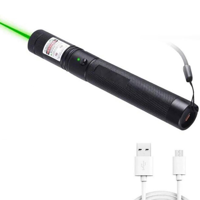 Powerful 532nm Green LED Built-in Battery 303 Laser Flashlight For Outdoor Hunting