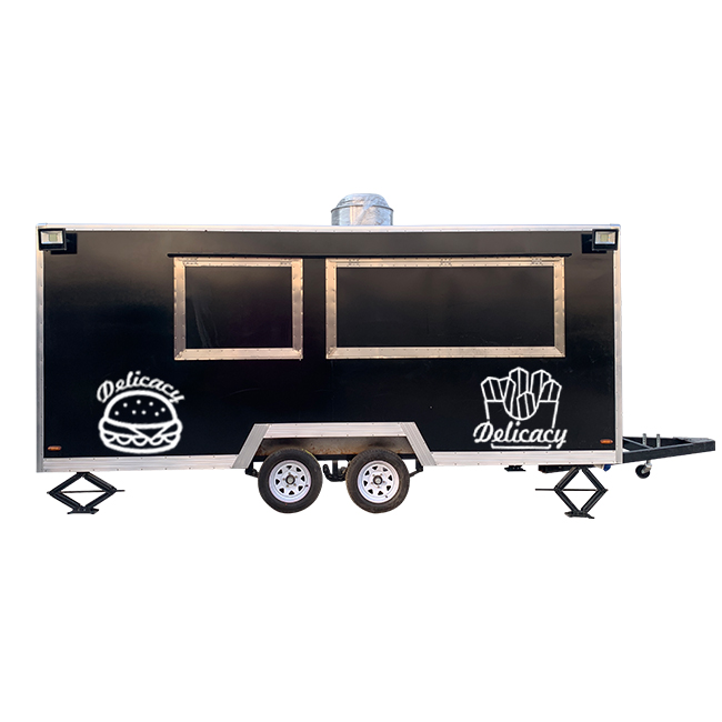 Barbecue / pizza / hamburger 3 in 1 concession food truck mobile fast food restaurant combination trailer