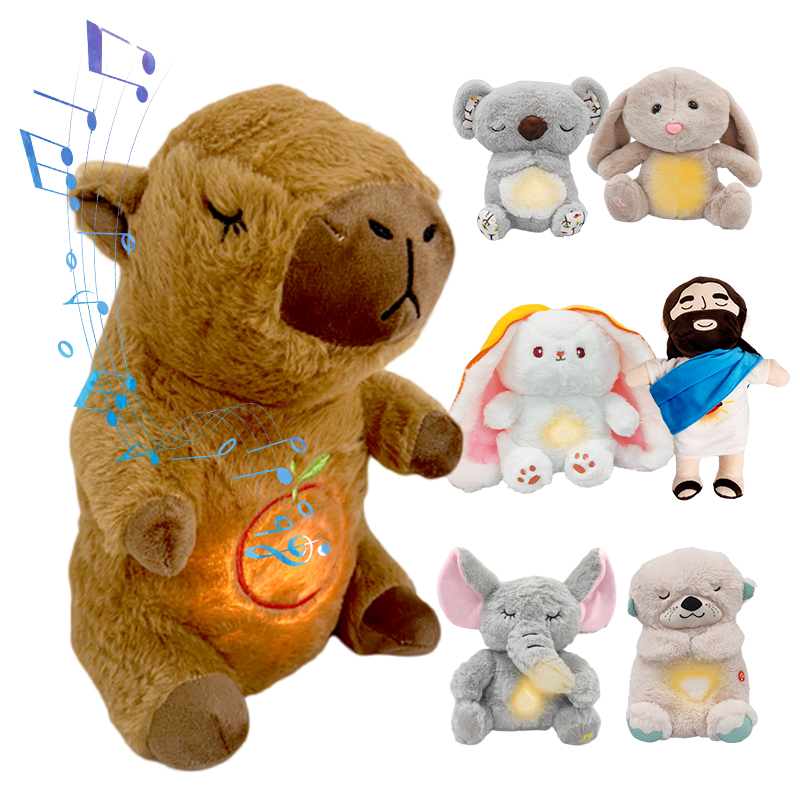 20+ design musical plush toy respiratory stuffed animal that breathes relief koala capybara sleeping breathing teddy bear