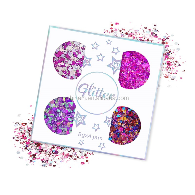 Shinein новый теплый цвет смешанный Блеск для волос тела лица блеск розовые цвета Косметика Блеск для костюма вечеринки макияж