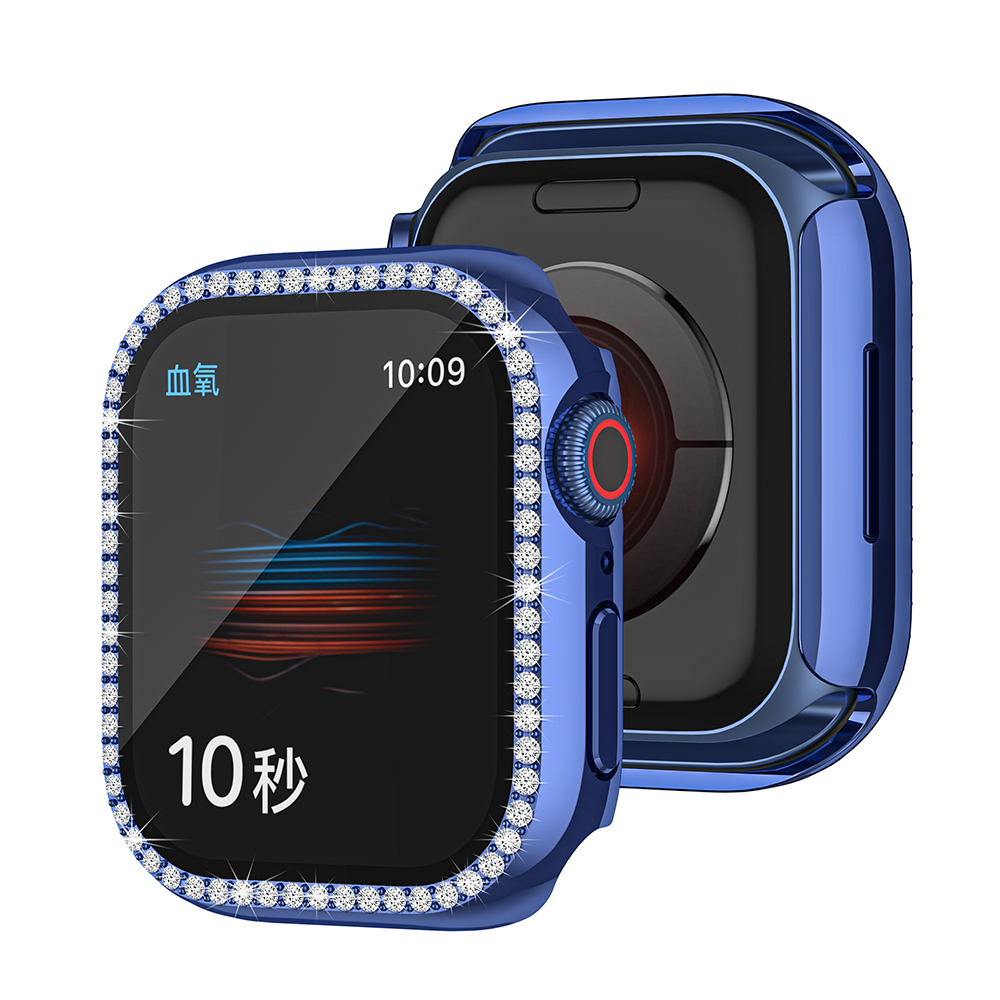 Алмазный чехол с закаленным стеклом для защиты экрана совместим с Apple Watch