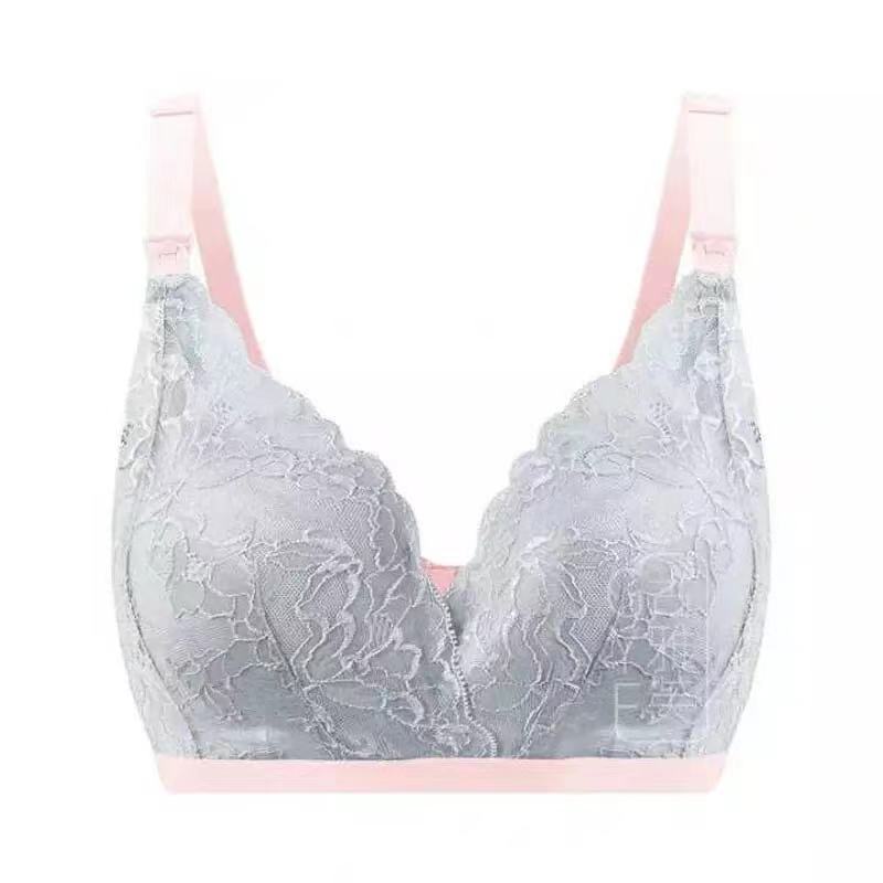 Front buckle breastfeeding pregnancy lingerie lace no rims bra thin soft and breathable breastfeeding bra