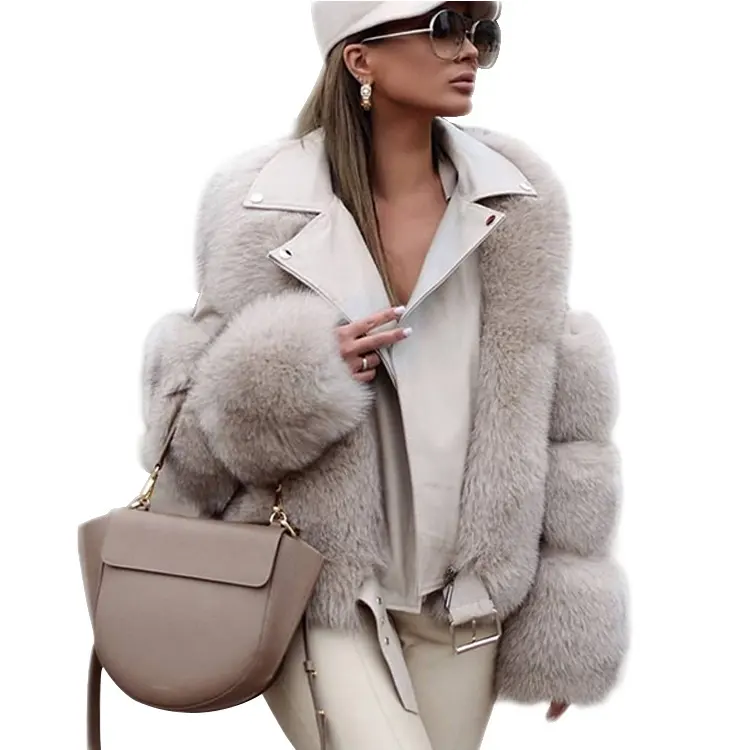 New Arrival Fashion Luxury Winter Warm Real Fur Jacket Women Genuine Leather Fox Fur Coat