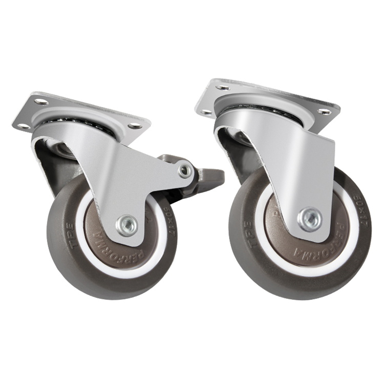 hot selling 2021 trolley custom 2 inch heavy duty rubber furniture caster wheels with brake