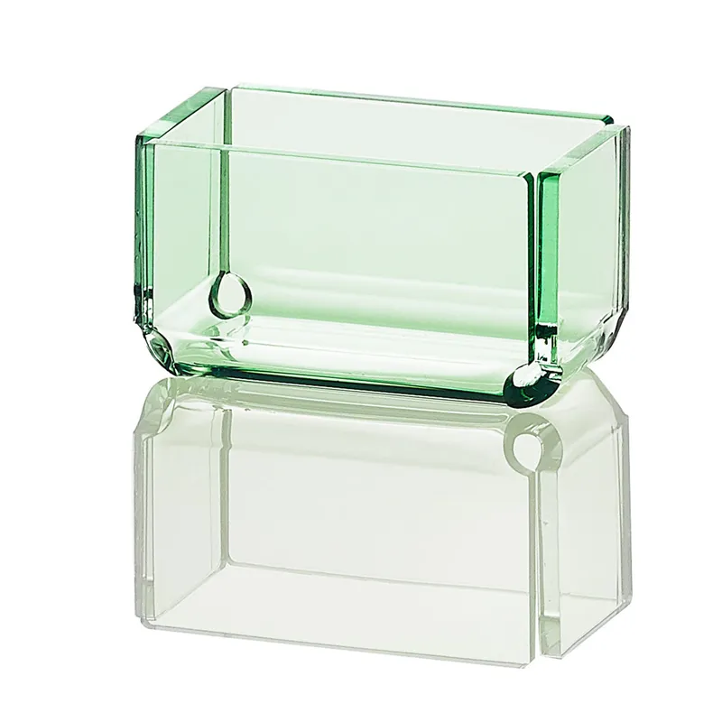 Acrylic Green Couples Container Sugar 10x6" Acrylic Green Glass Display Tray Eyelash Display