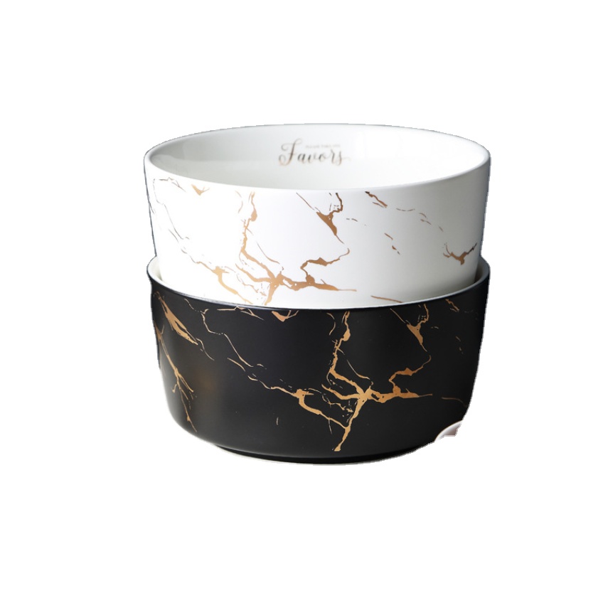 High Quality Luxury Gold Rim White Porcelain Ceramic Kitchen Utensil Plate Dish Bowl Dinner Dinnerware Set