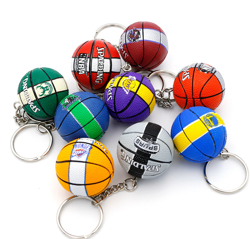 Good quality basketball Keychain off-the-shelf sports creative gift Key chain mini nba basketball model key holder