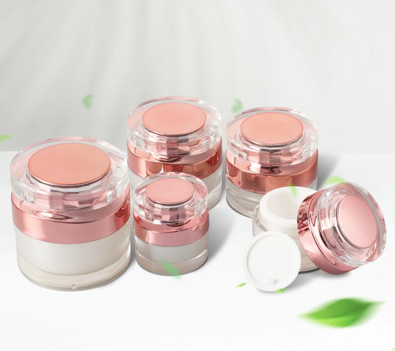 Best selling China factory 30g 50g acrylic cream jar with spoon for skin care cosmetic packing