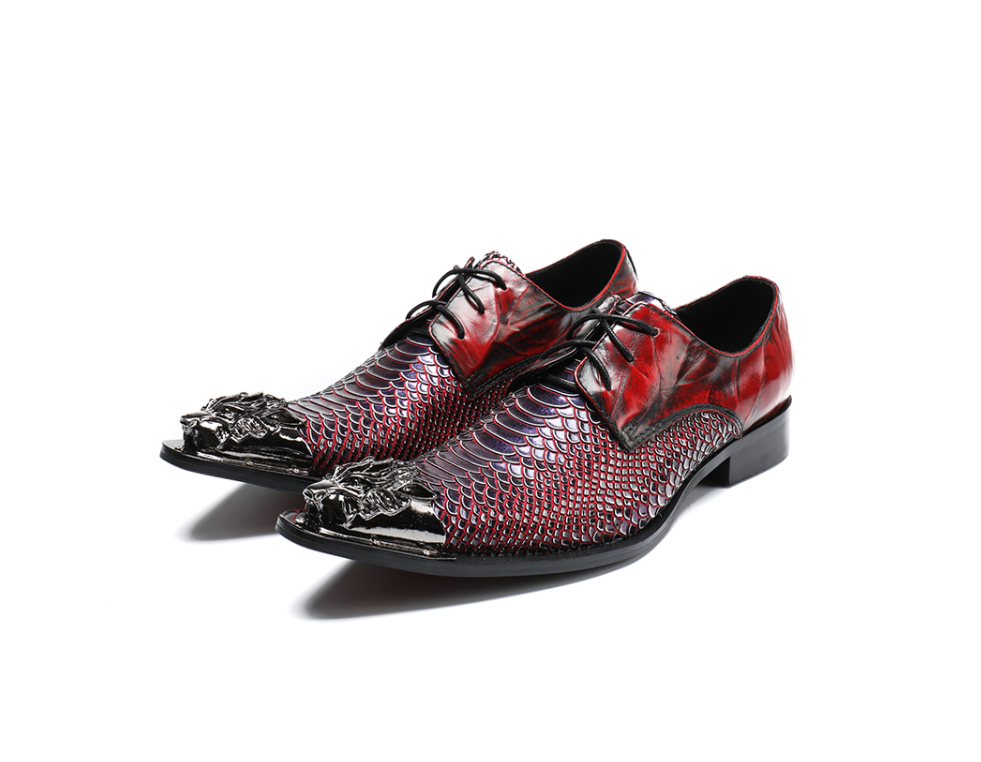 Brand new high-end men's dress shoes crocodile pattern men's business shoes leather pointy British fashion shoes