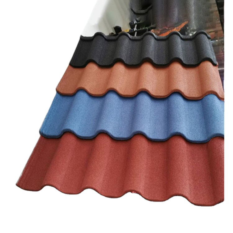 Stone coated metal tile 0.4mm Zambia color stone coated metal roof tiles milano roof tile