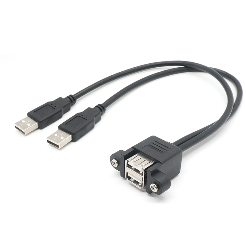 Двойной USB 2,0 A штекер для 2 двойных USB A гнездо Y разветвитель адаптер кабель