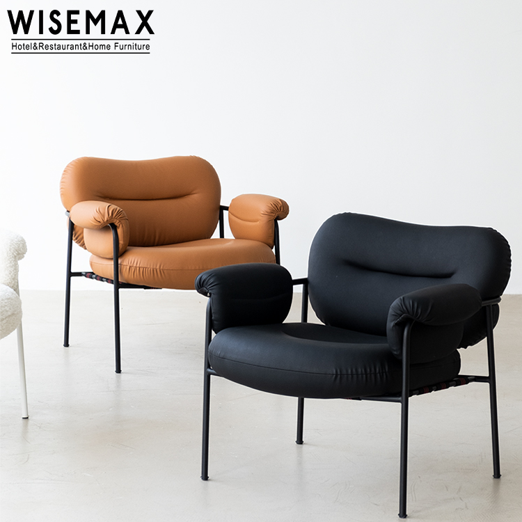 Мебель WISEMAX, итальянский дизайн, современная кожаная ткань, мебель для столовой, стул с мягкой спинкой, стул для отдыха с металлической рамкой