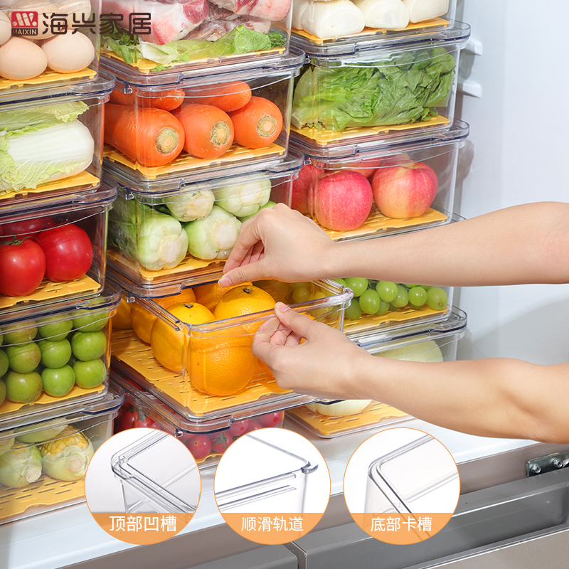 Amazon Best selling Clear BPA free Pantry Storage Stackable Plastic Refrigerator fridge Organizer Bins with handles