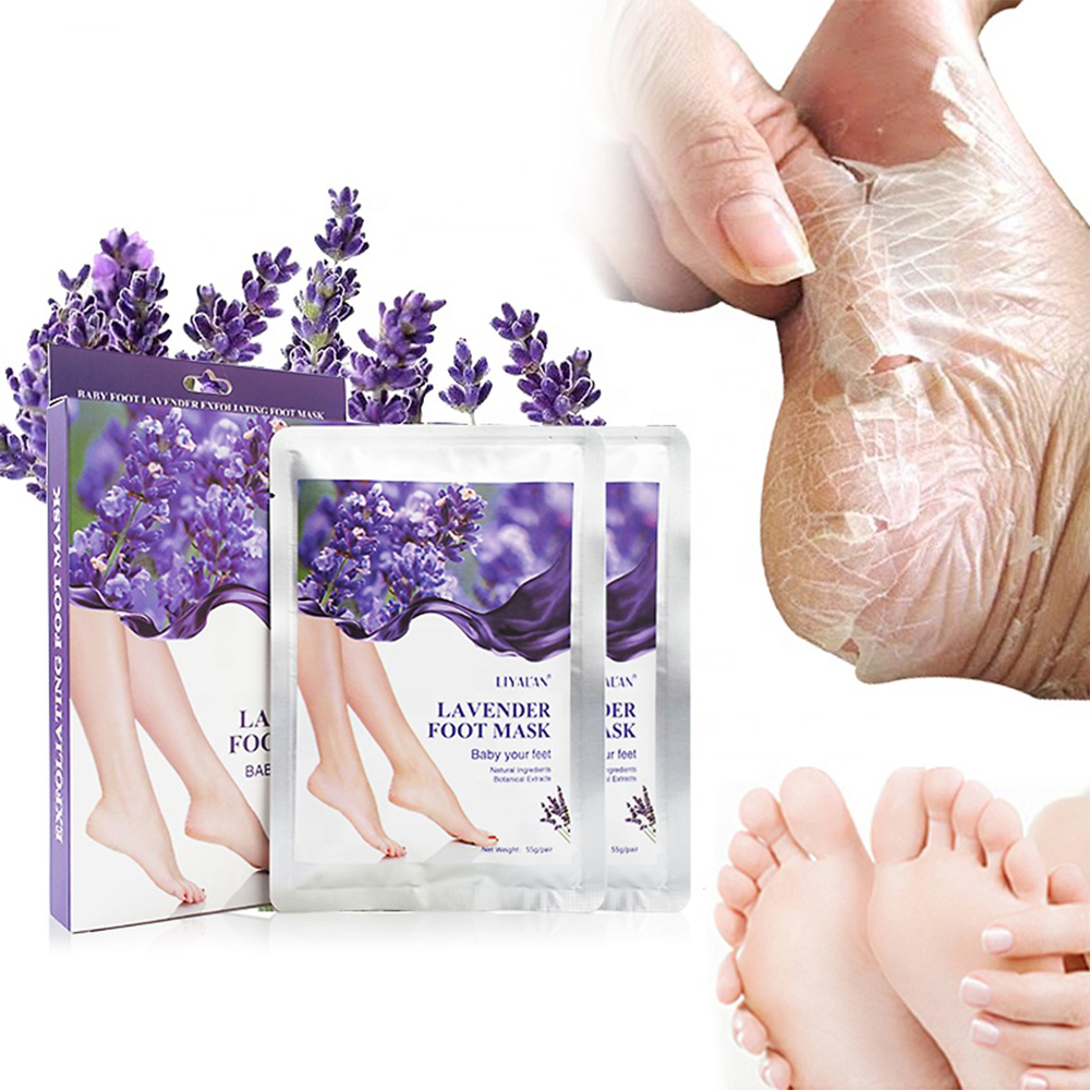Best Boxed Natural Lavender Collagen Feet Skin Care Exfoliating Footmask Peeling Foot Mask