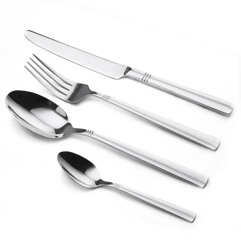 Fast Delivery Low MOQ Brilliant Custom Metal Stainless Steel Flatware Sets Spoons Forks Knives Stainless Steel Cutlery Set