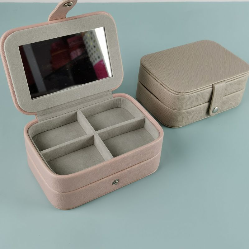 Fashion Ladies jewelry box, storage travel jewellery case, mirror leather jewelry organizer case,