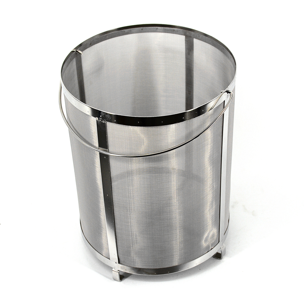 300 micron beer brewing stainless steel mesh grain filter basket beer filter cylinder