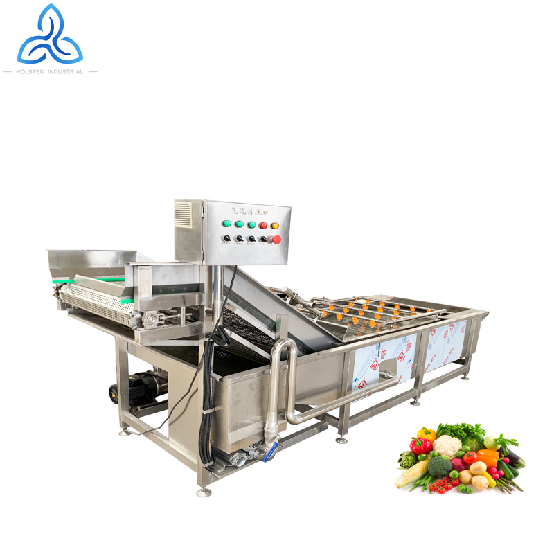 Stainless steel design fruit onion carrot vegetable bubble washing and drying cleaning machine line