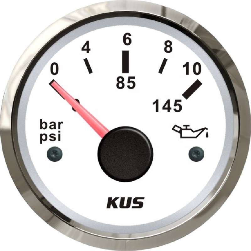 KUS УФ-фильтр 52 мм с аналоговый датчик давления топлива 10-184ohm масляный манометр для автомобиля/автобус/корабль 0-10Bar 12V/24V