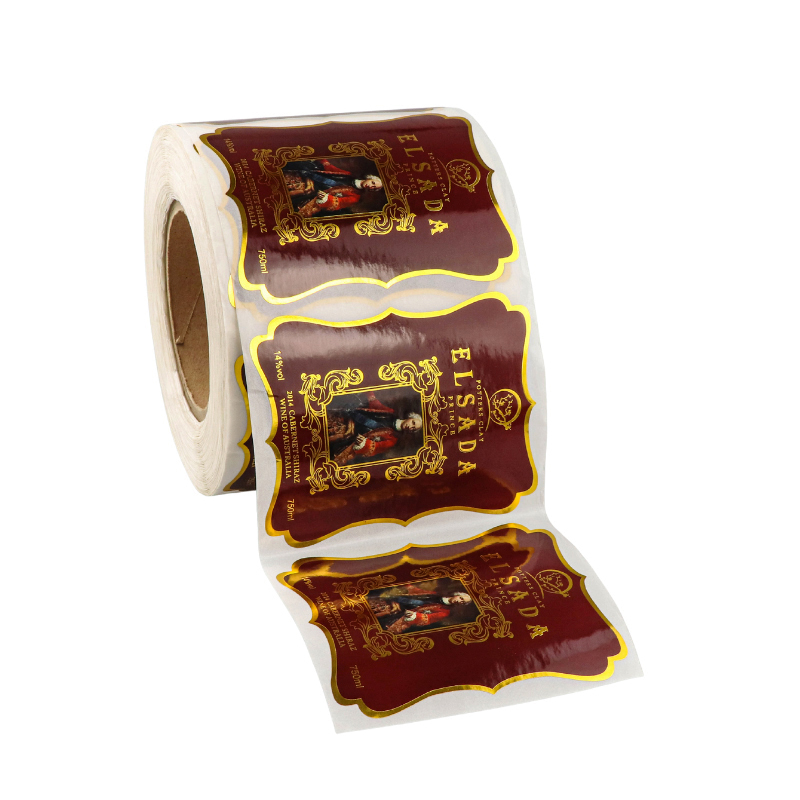 Custom Waterproof Gold Foil Label Printing Sticker Peelable Wine Label Custom