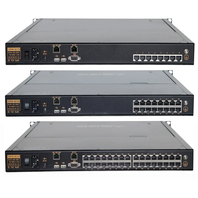 Cheap industrial network switch 17inch 16port CAT5 IP KVM Switch for KVM drawer Server