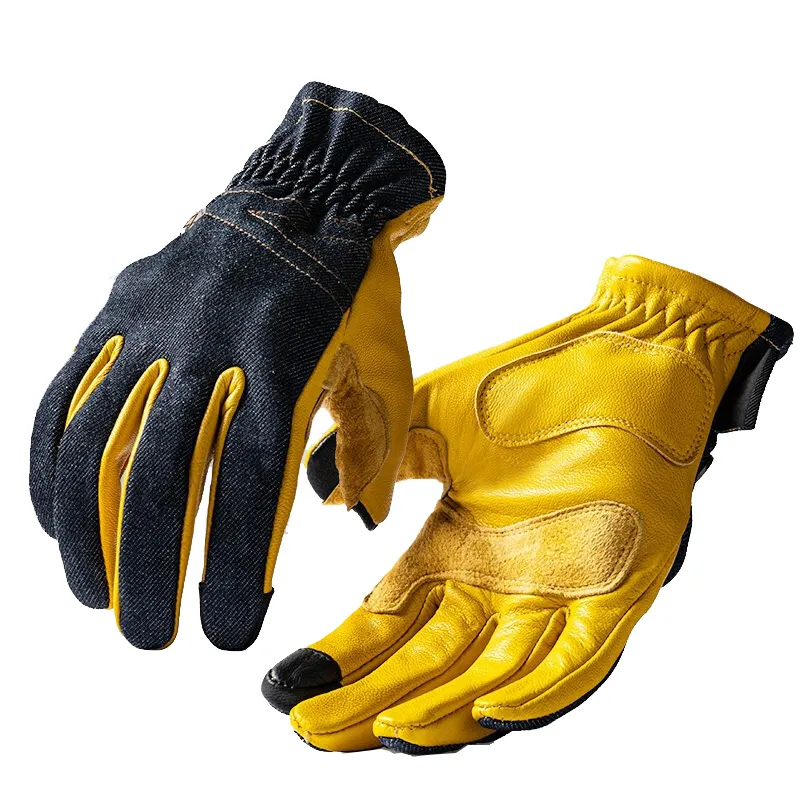 ALIEN SNAIL Vintage Motorcycle Gloves Outdoor Riding Waterproof Protective Gloves Motorcycle Cruise Equipment Women Men