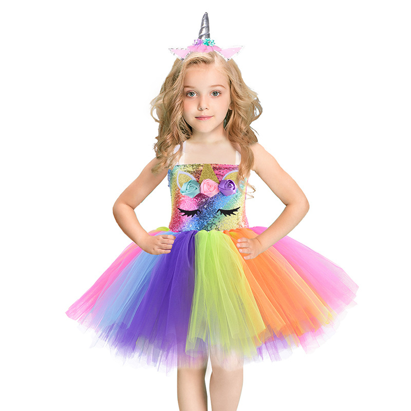 Wholesale Fashion Baby Girls Birthday Tutu Princess Party Dress Halloween Witch Cosplay Party Dress