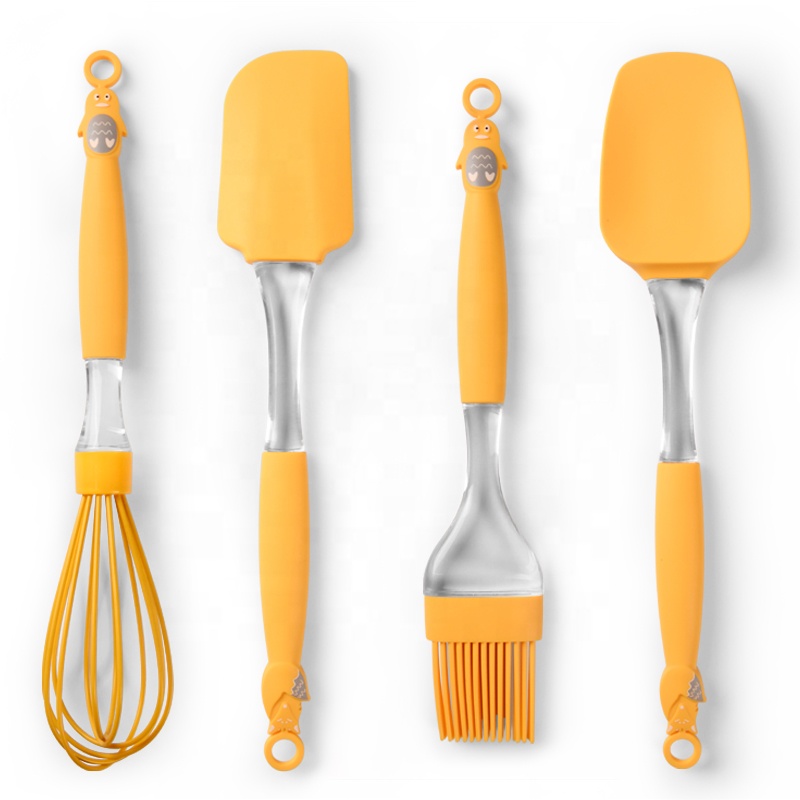 4 Pieces In 1 Set Silicone Kitchen Oil Brush Cooking Tools Spatula Silicone baking tools set Spatula Kitchen Utensil Set
