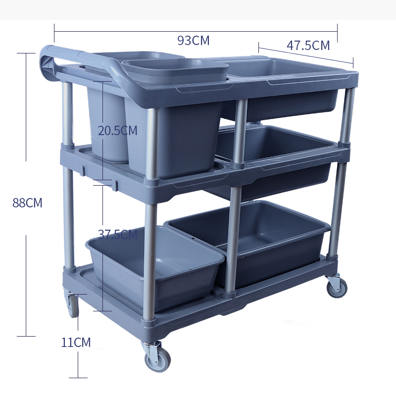 RUITAI большой трехуровневая гостиничный Heavy Duty кухонный подачи пищи для уборки, Сервисная Тележка электронной ручной тележки