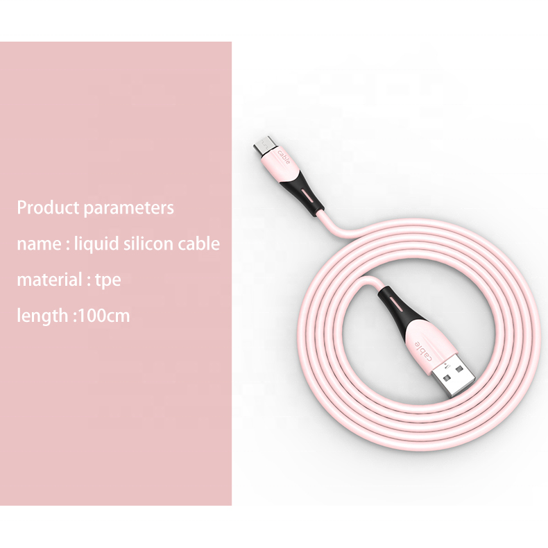 Wholesale in stock Fast charge 3ft 3A Liquid Silicone data cable for samsung cable para celular micro usb cable for iPhone