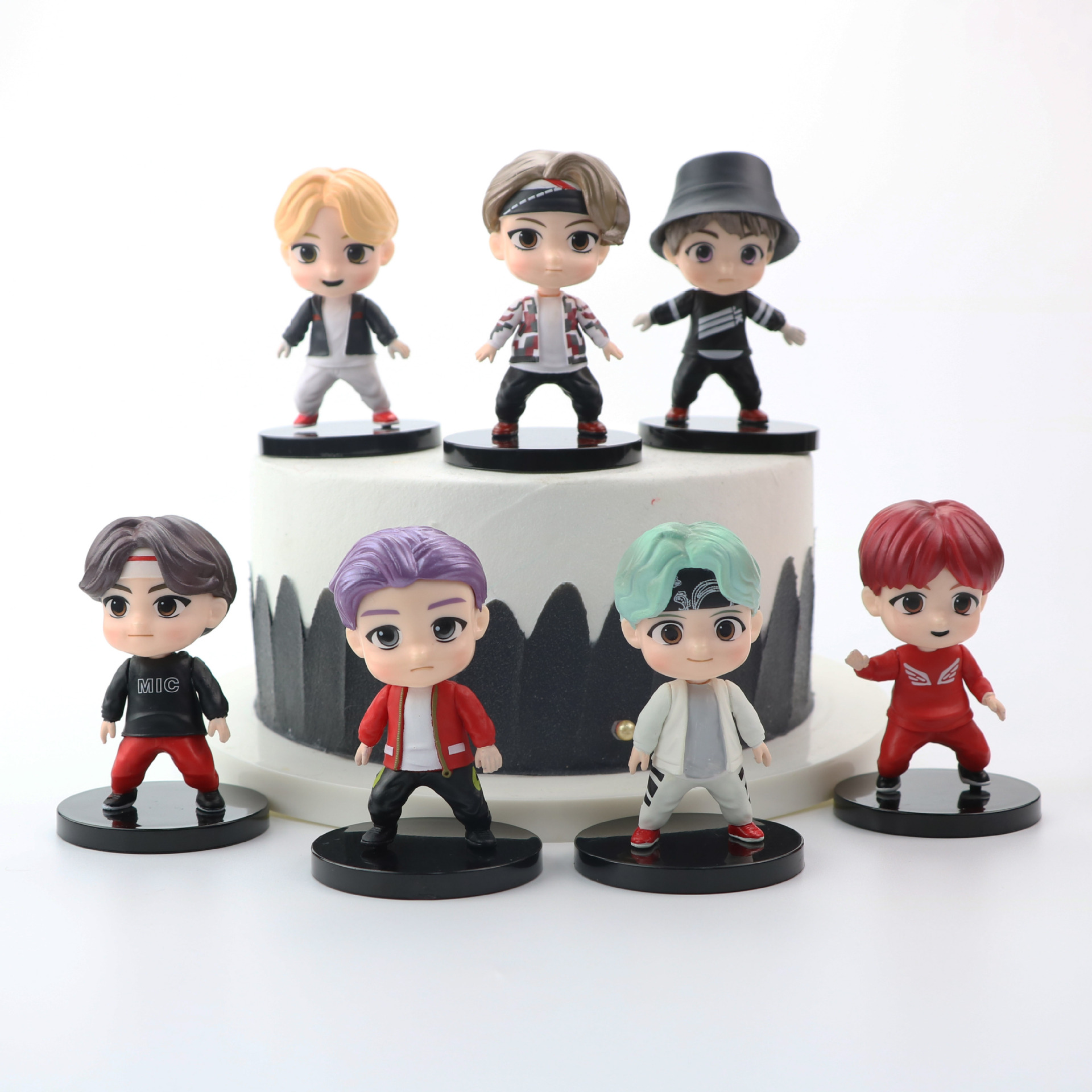7 шт./компл. Kpop звезды Bangtan Boys крошечные загар Симпатичные Мультяшные игрушки ПВХ Куклы