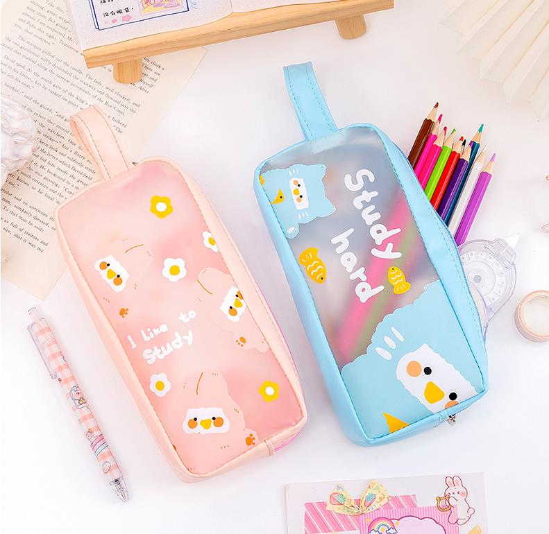 Waterproof School Girls Kids Portable Pencilcase Stationery Gift Cute Pencil Box