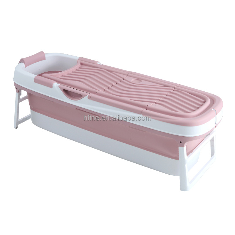 Large size luxury folding bathtub for adults, portable indoor bathtub with LID and massage roller